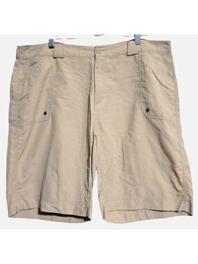 Alpine Design Nylon Cargo Shorts Womens Size 14 Tan Casual Lightweight Outdoor H